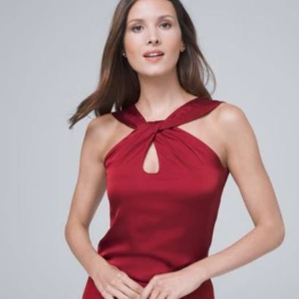 NWOT Satin Keyhole Top